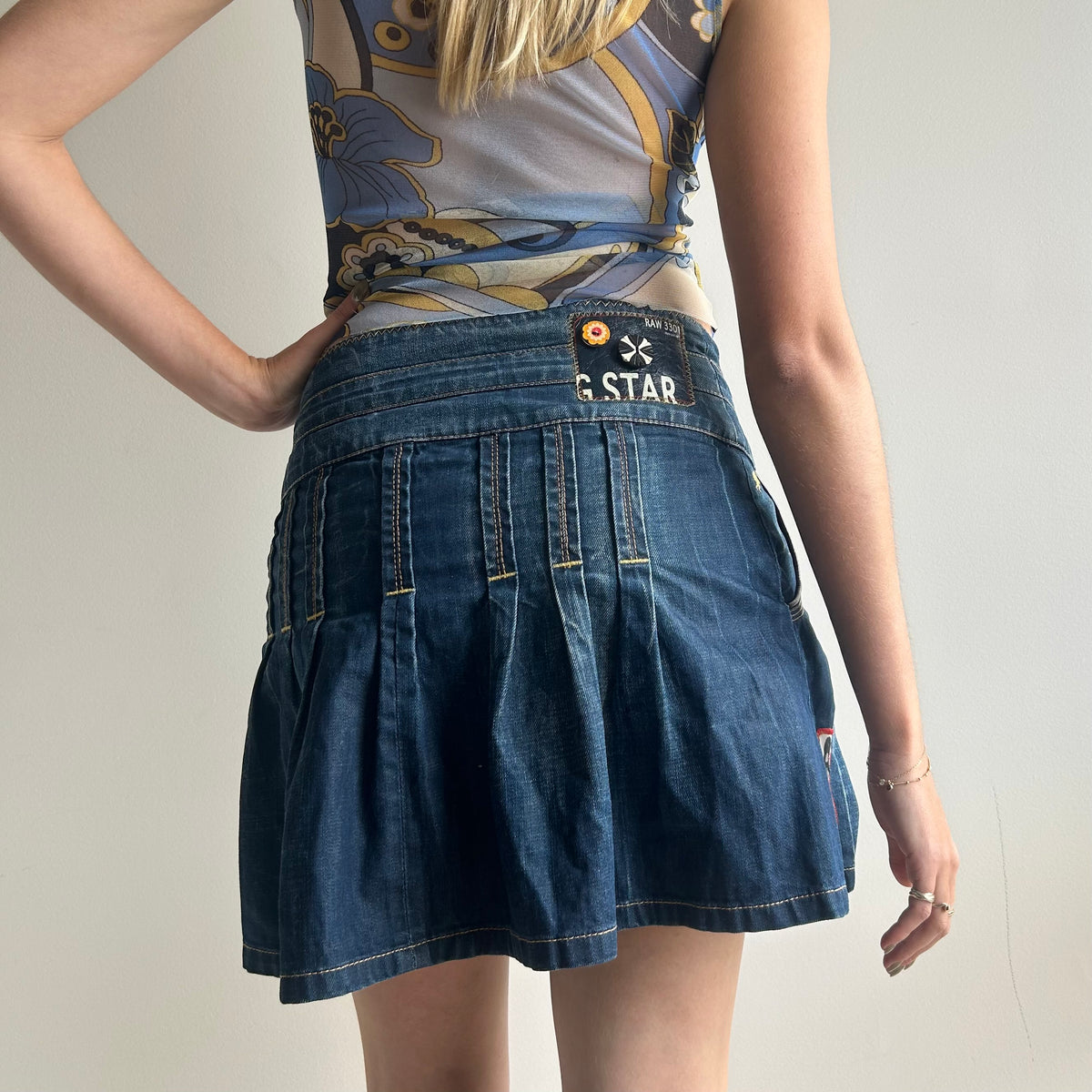 EDC denim pleated skirt XS/S