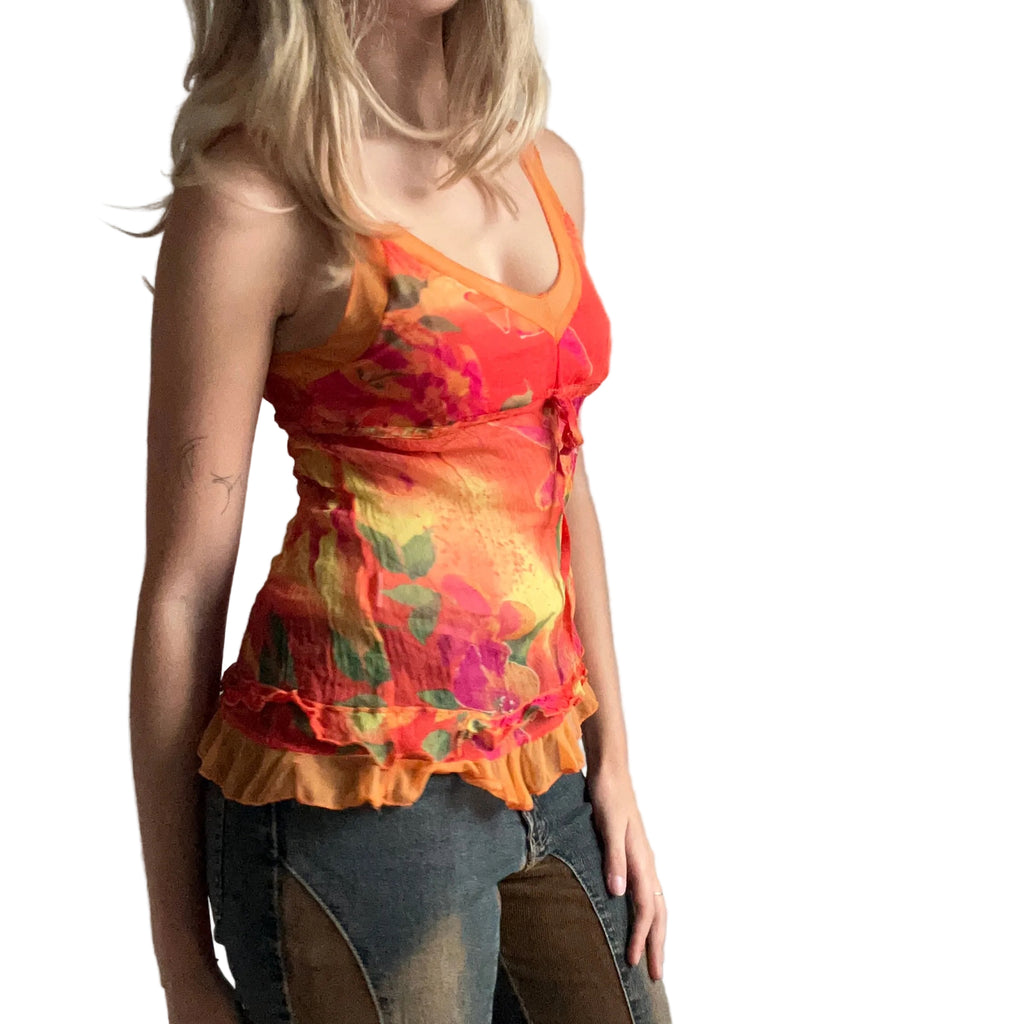 Orange silk cami: M-L