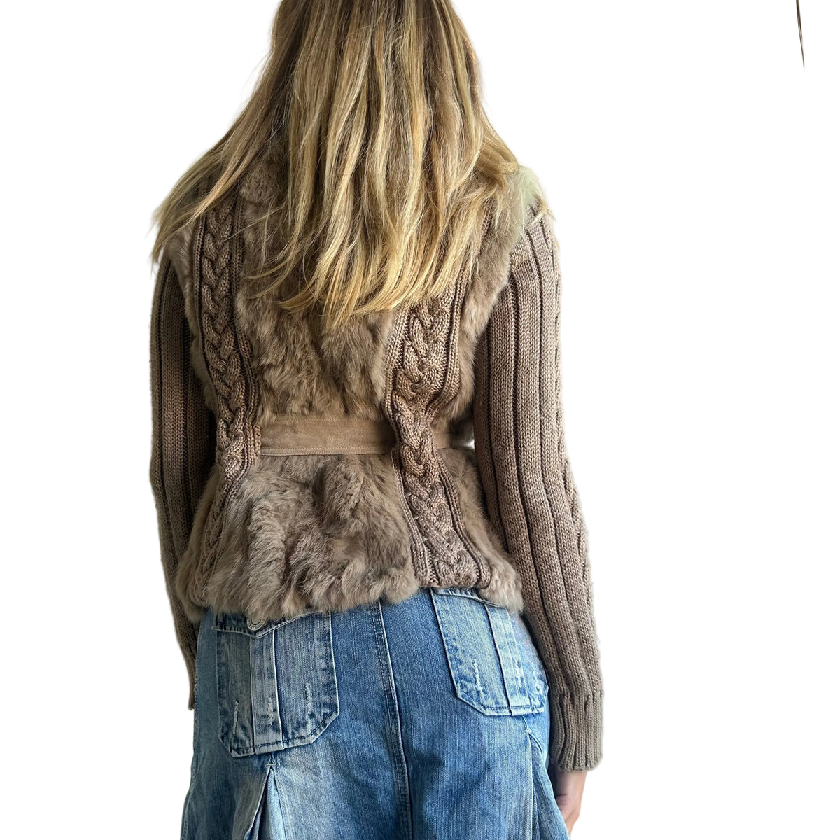 Rabbit fur knit M