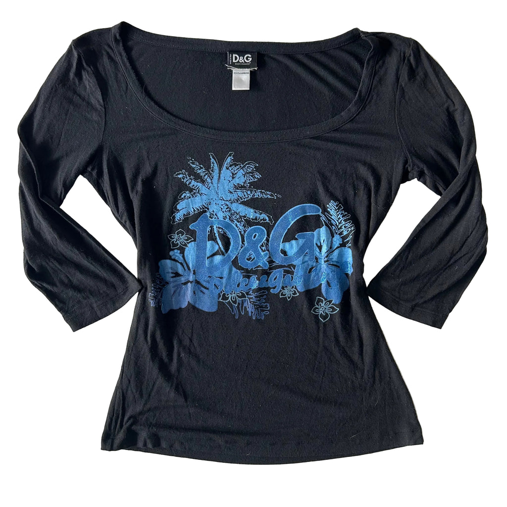 D&G graphic 3/4 sleeve top S/M