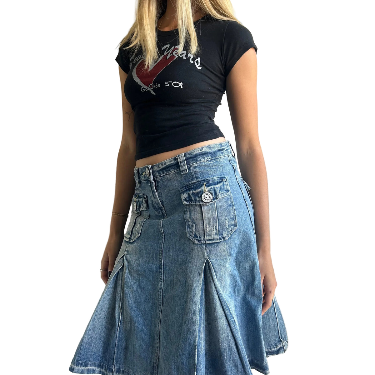 Denim midi skirt S-M