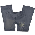 Black trousers with flower detail