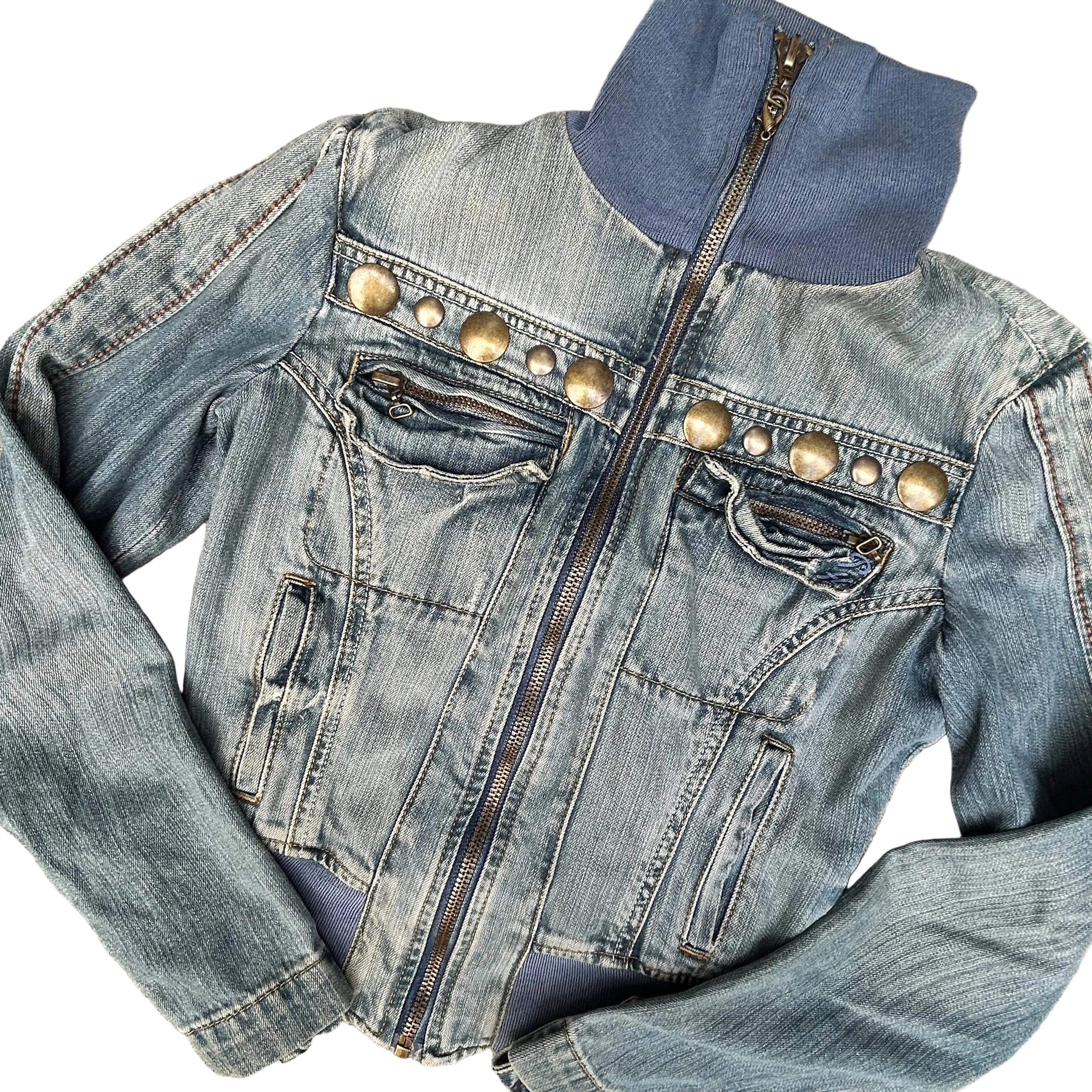 Phard denim zip up jacket: S/M