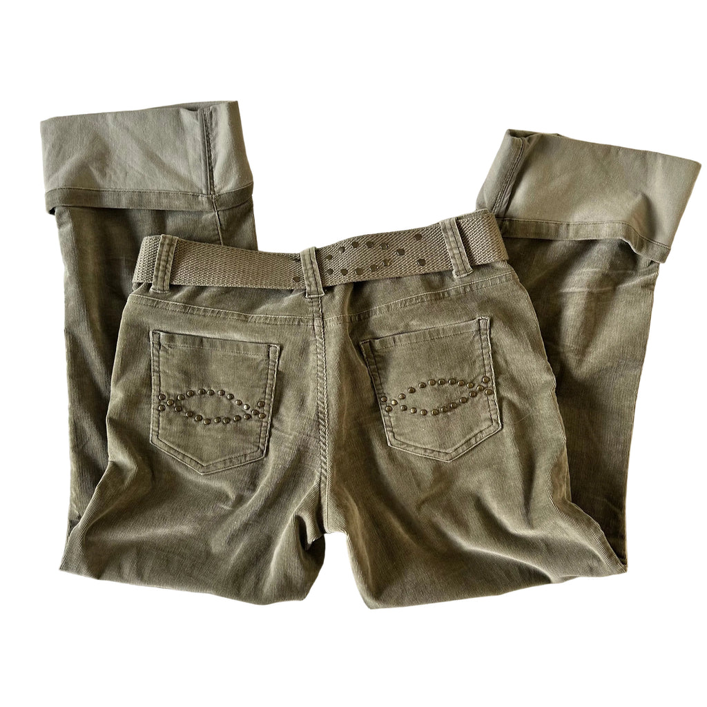 Corduroy green pants S