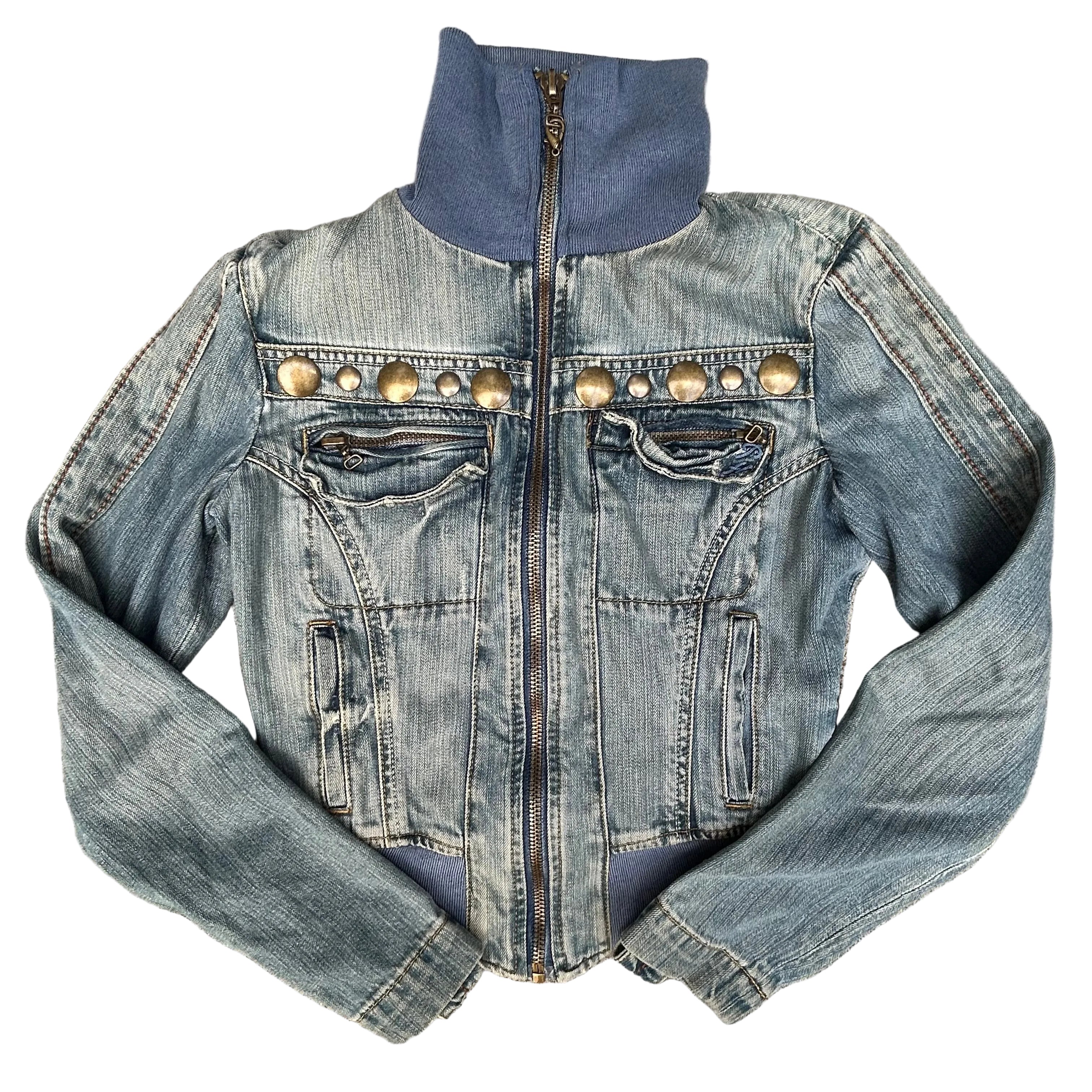 Phard denim zip up jacket: S/M