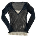 Made in Italy mesh long sleeve layered top S/M