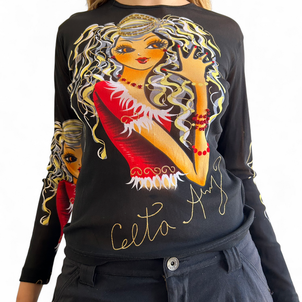 Rapture graphic mesh long sleeve size L