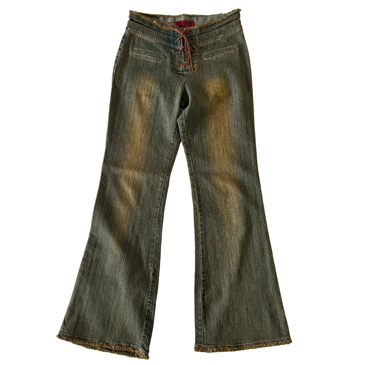 Flared jeans tie up front S