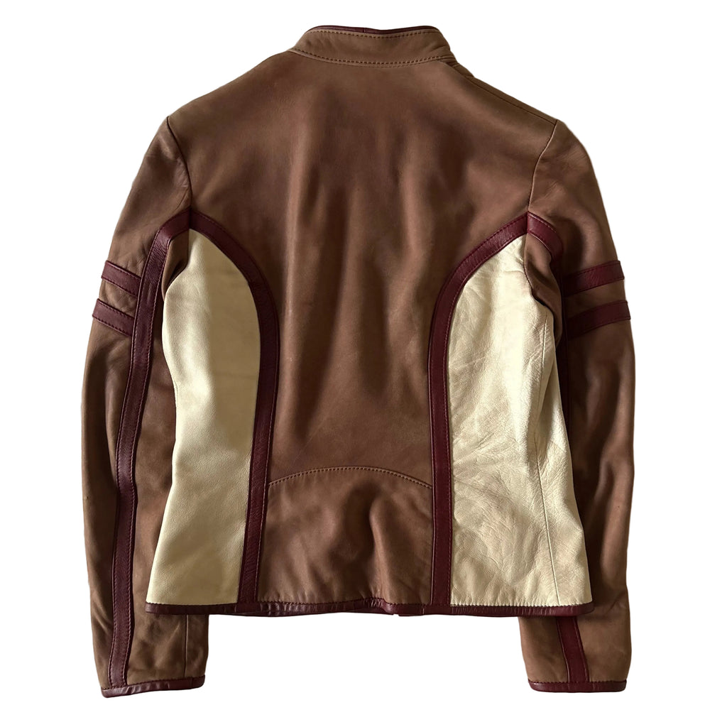 AMC motorcycle style leather jacket made in Italy S