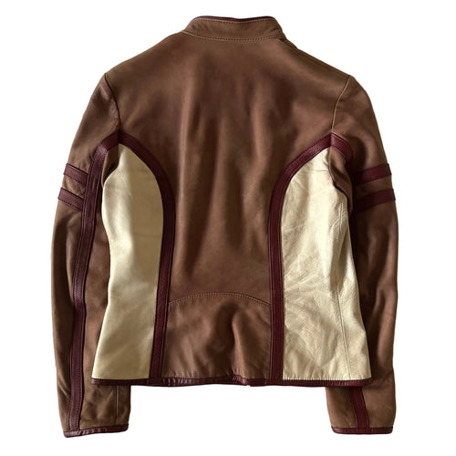 AMC motorcycle style leather jacket made in Italy S