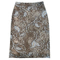 Leopard/ paisley print brown and blue midi skirt S-M
