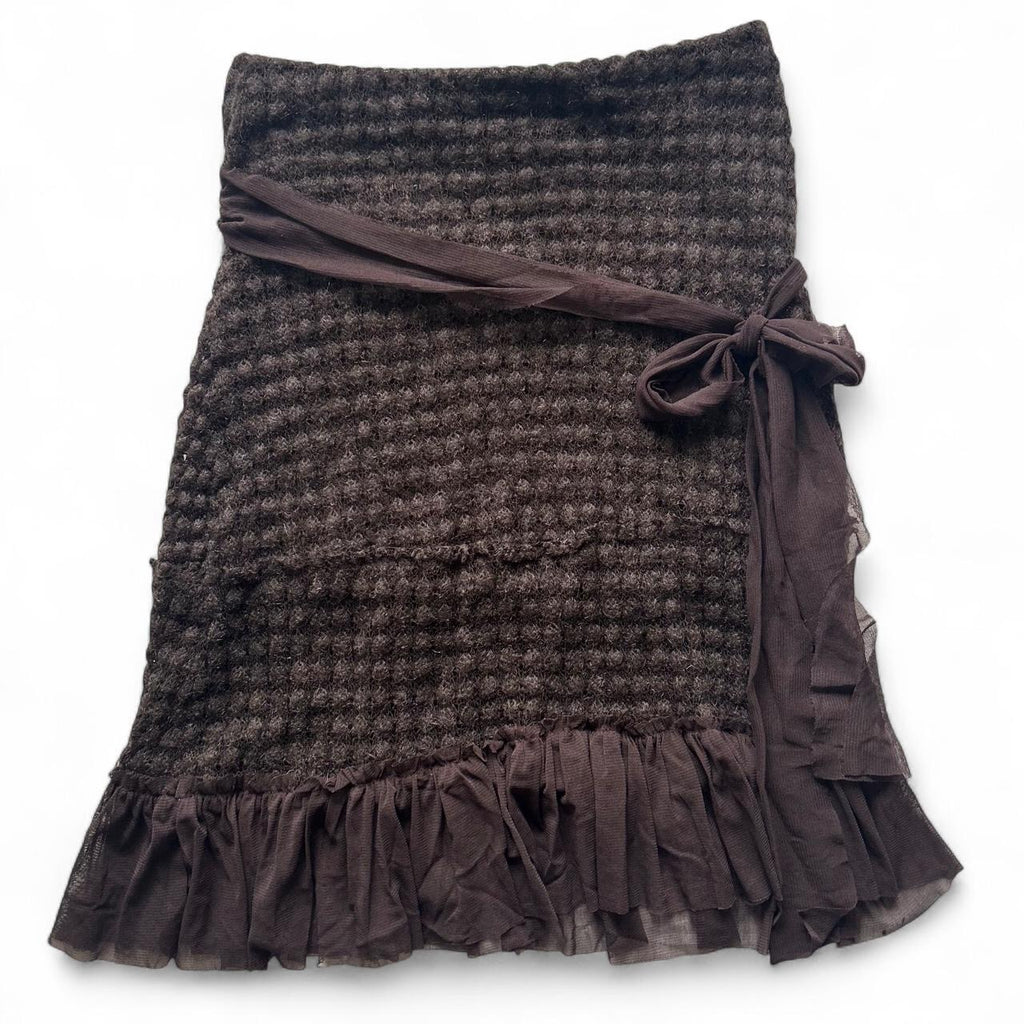 Brown layered midi skirt- medium/large