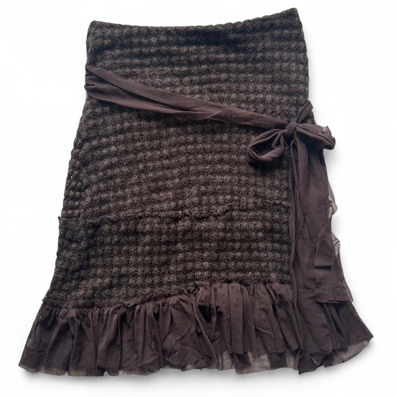 Brown layered midi skirt- medium/large