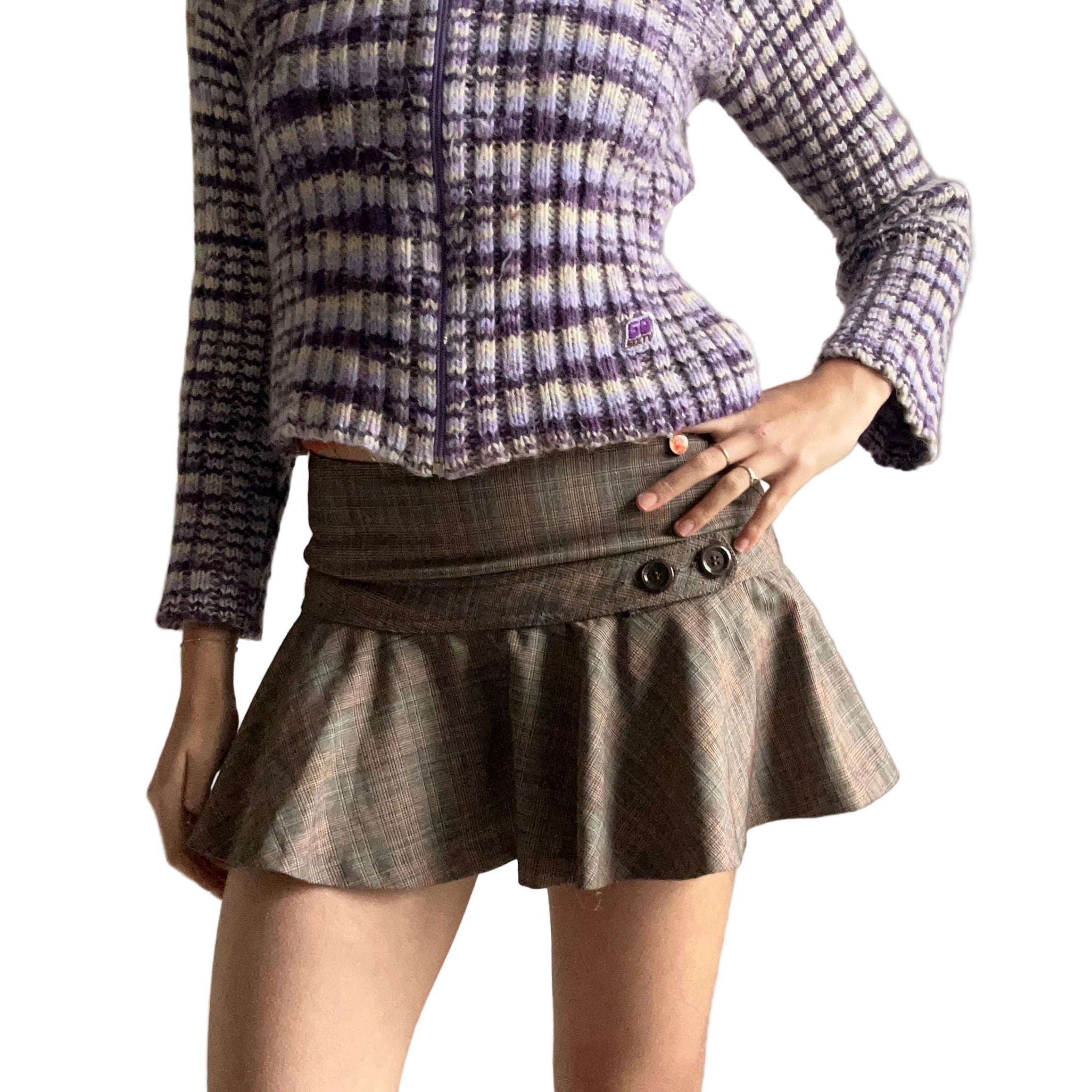 Brown mini skirt: S