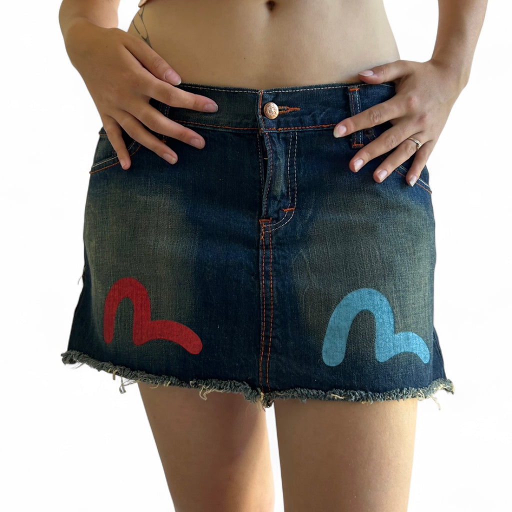 Deadstock Evisu denim skirt