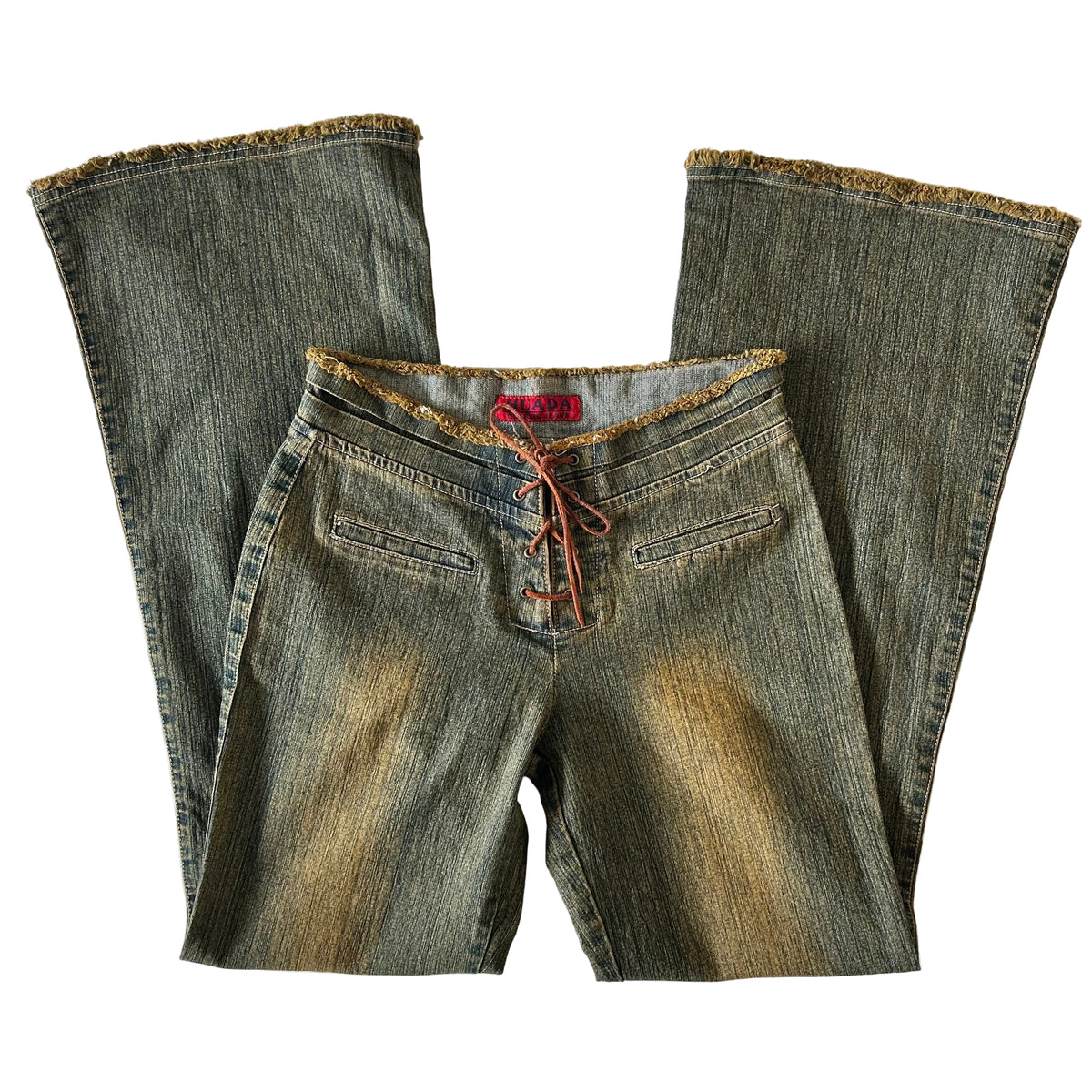 Flared jeans tie up front S