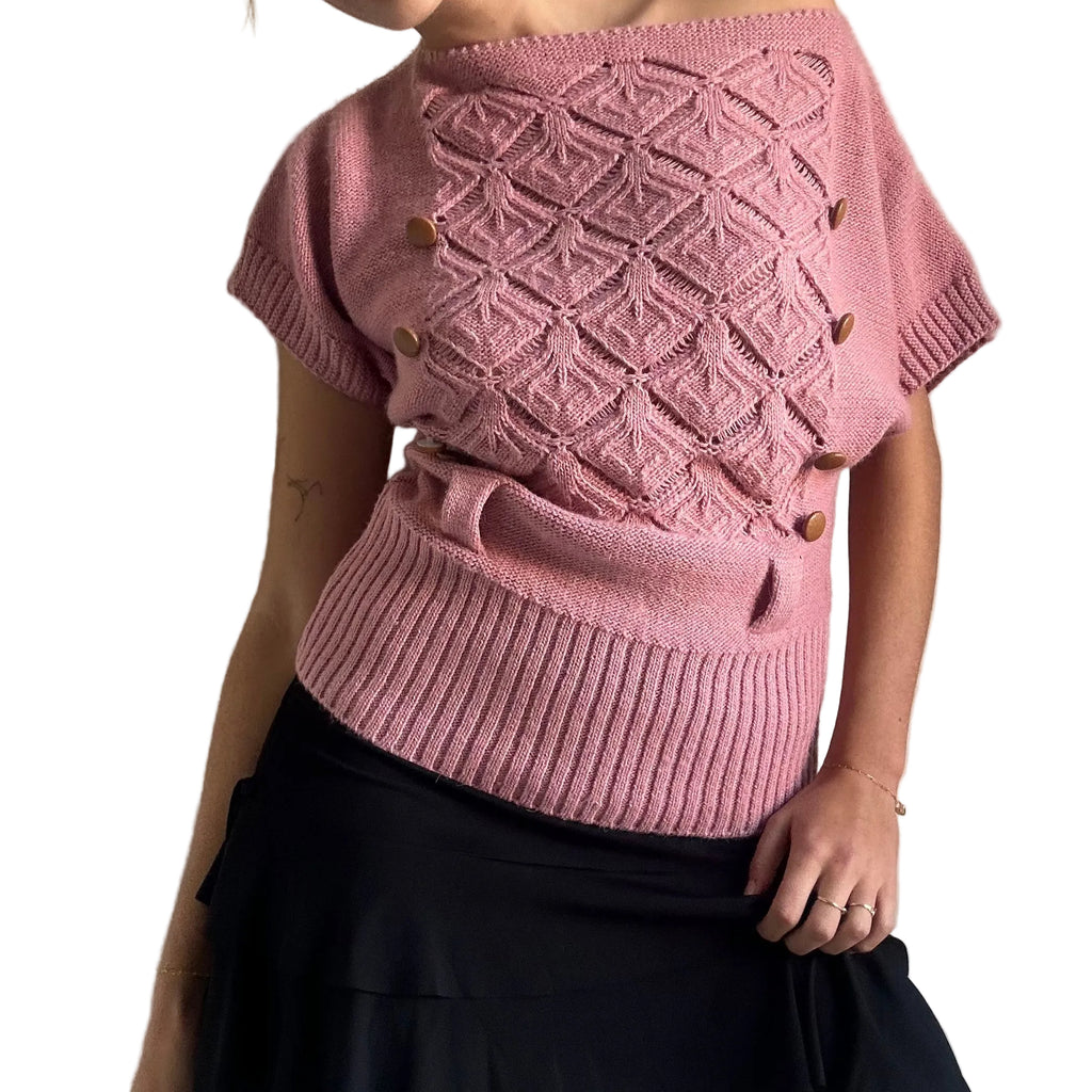Pink wool knit made in Italy: free size