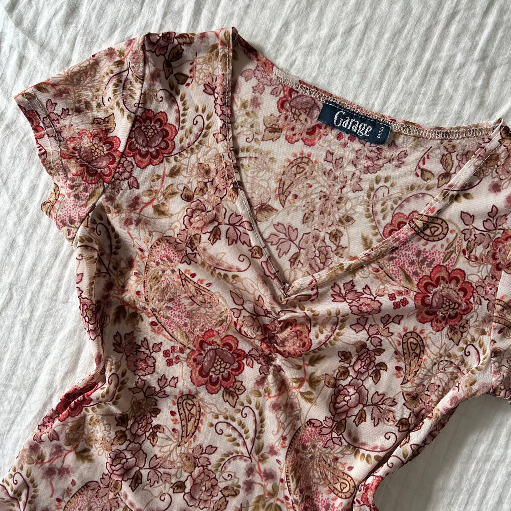 Floral mesh top M