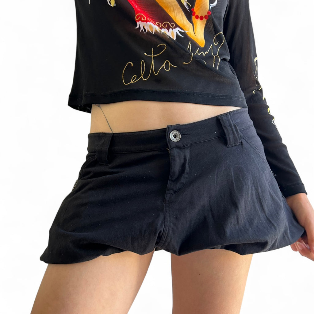 Black mini bubble skirt