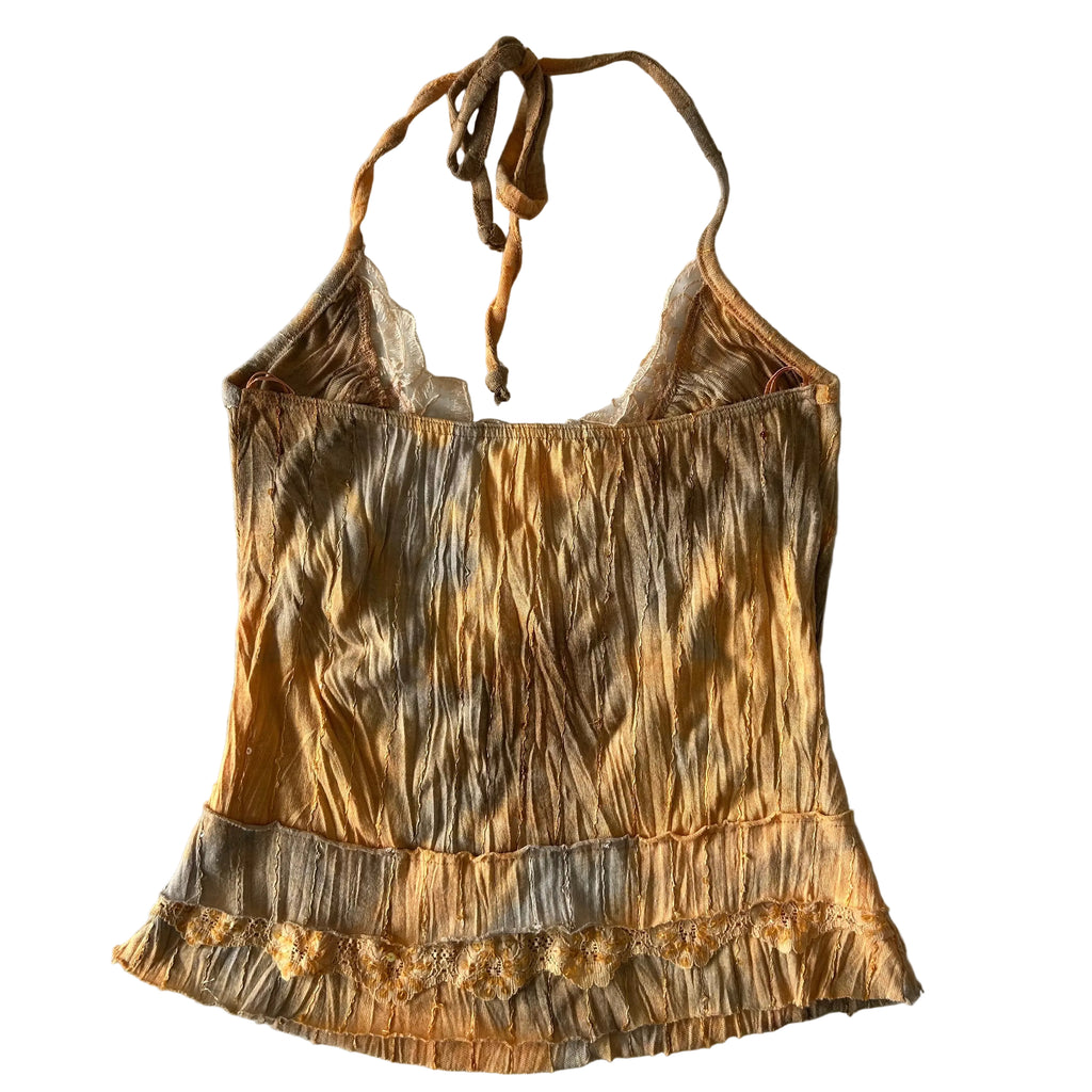 Orange halter tie up cami M/L