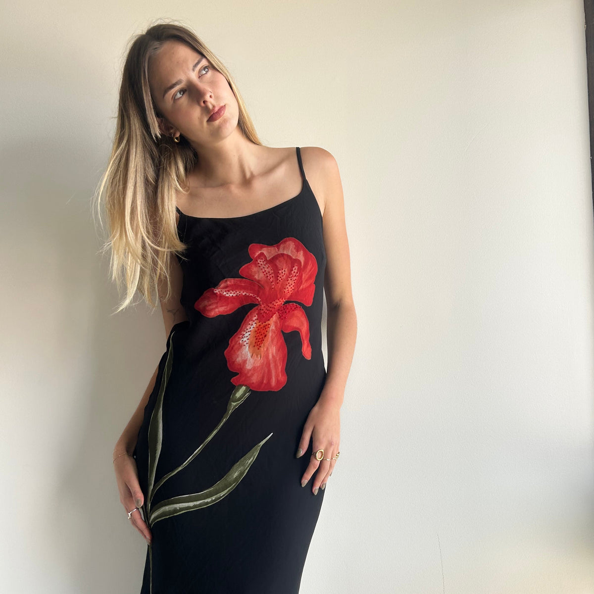 Flower beaded dress M