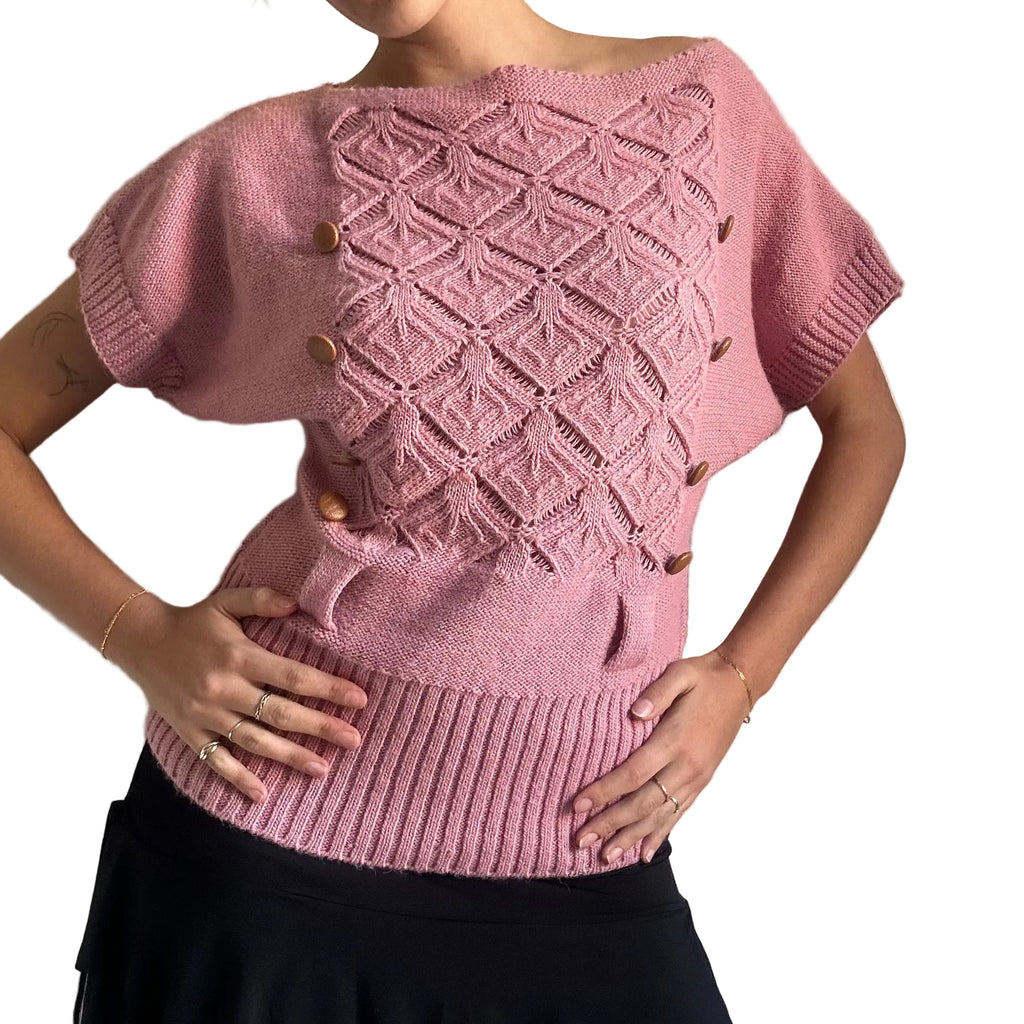 Pink wool knit made in Italy: free size