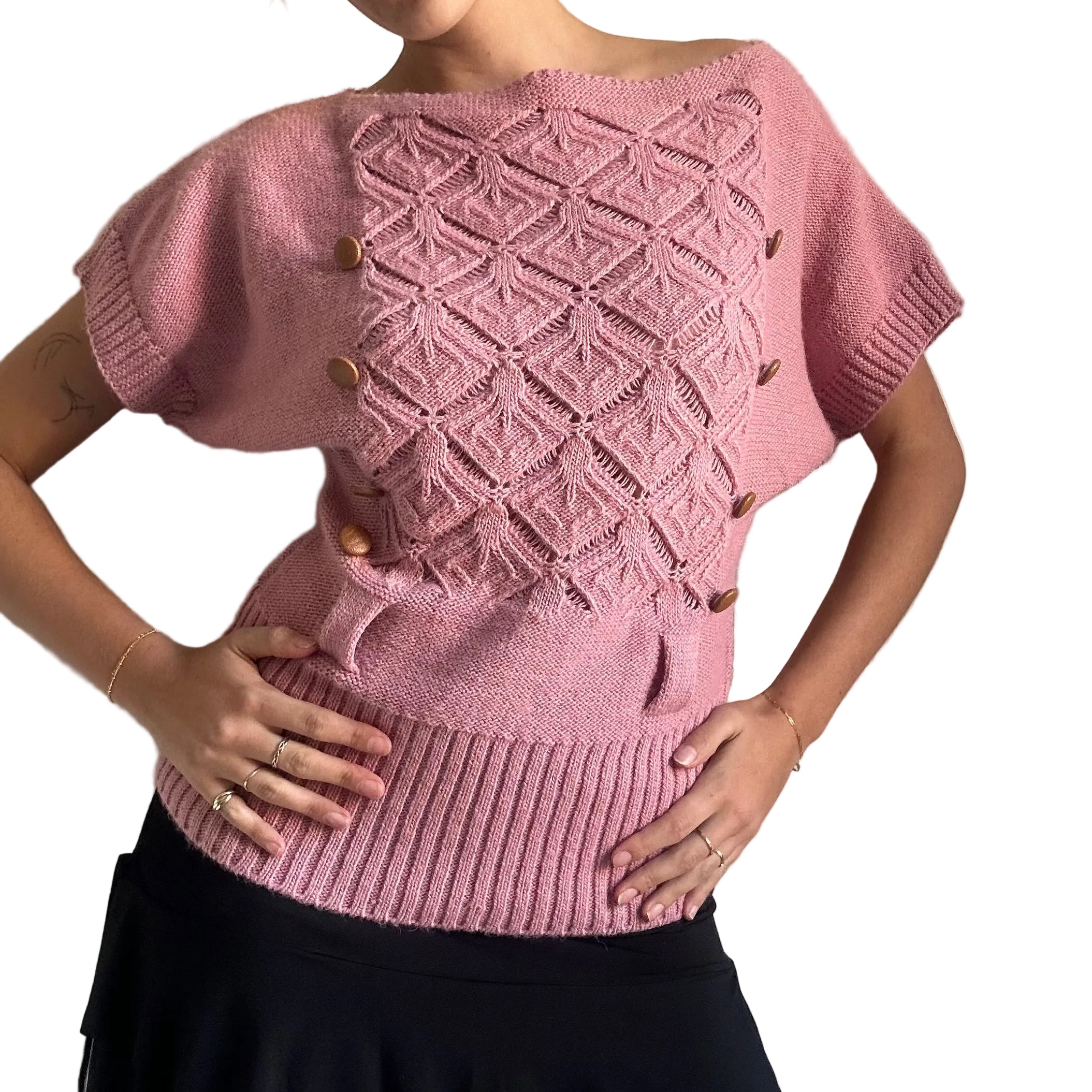 Pink wool knit made in Italy: free size