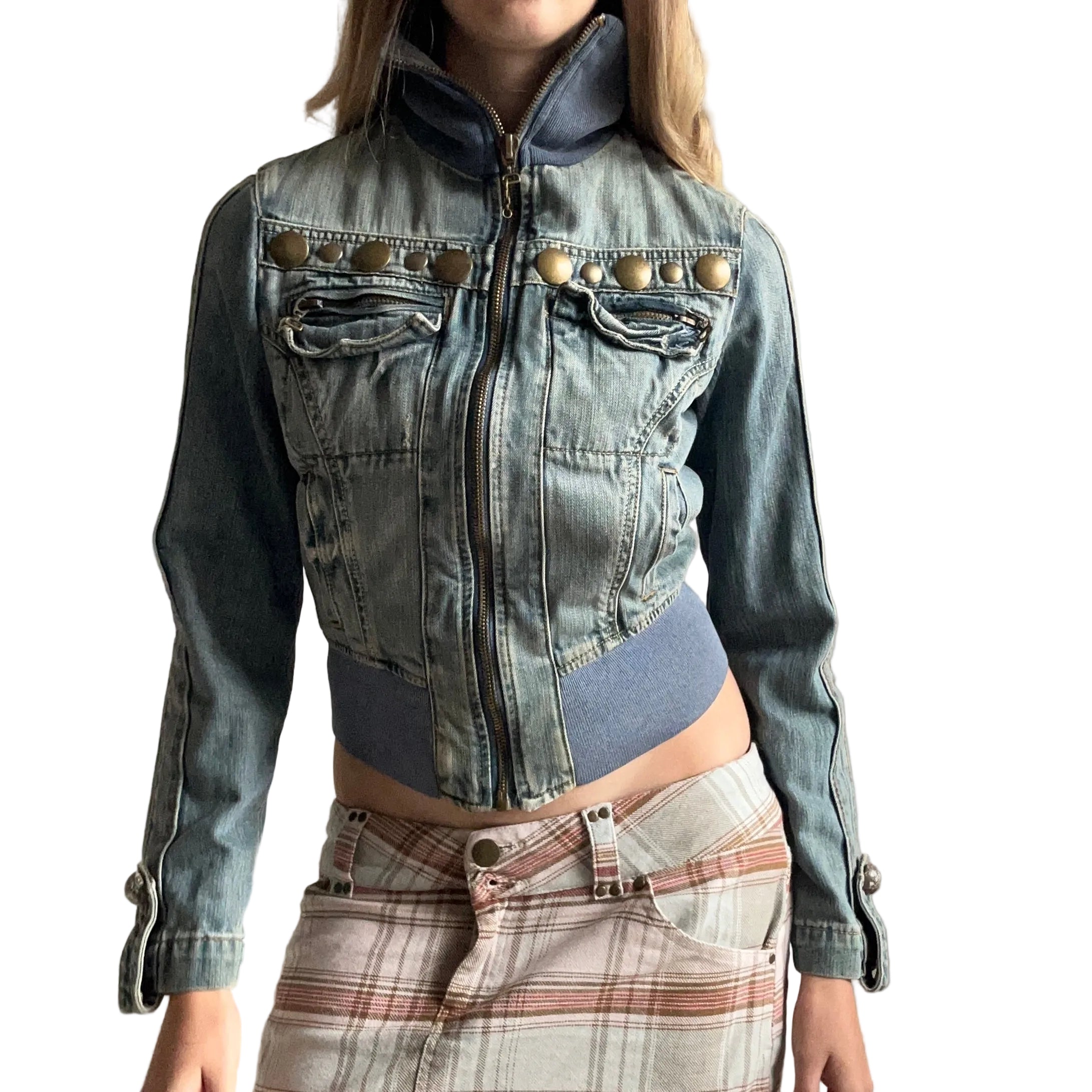 Phard denim zip up jacket: S/M