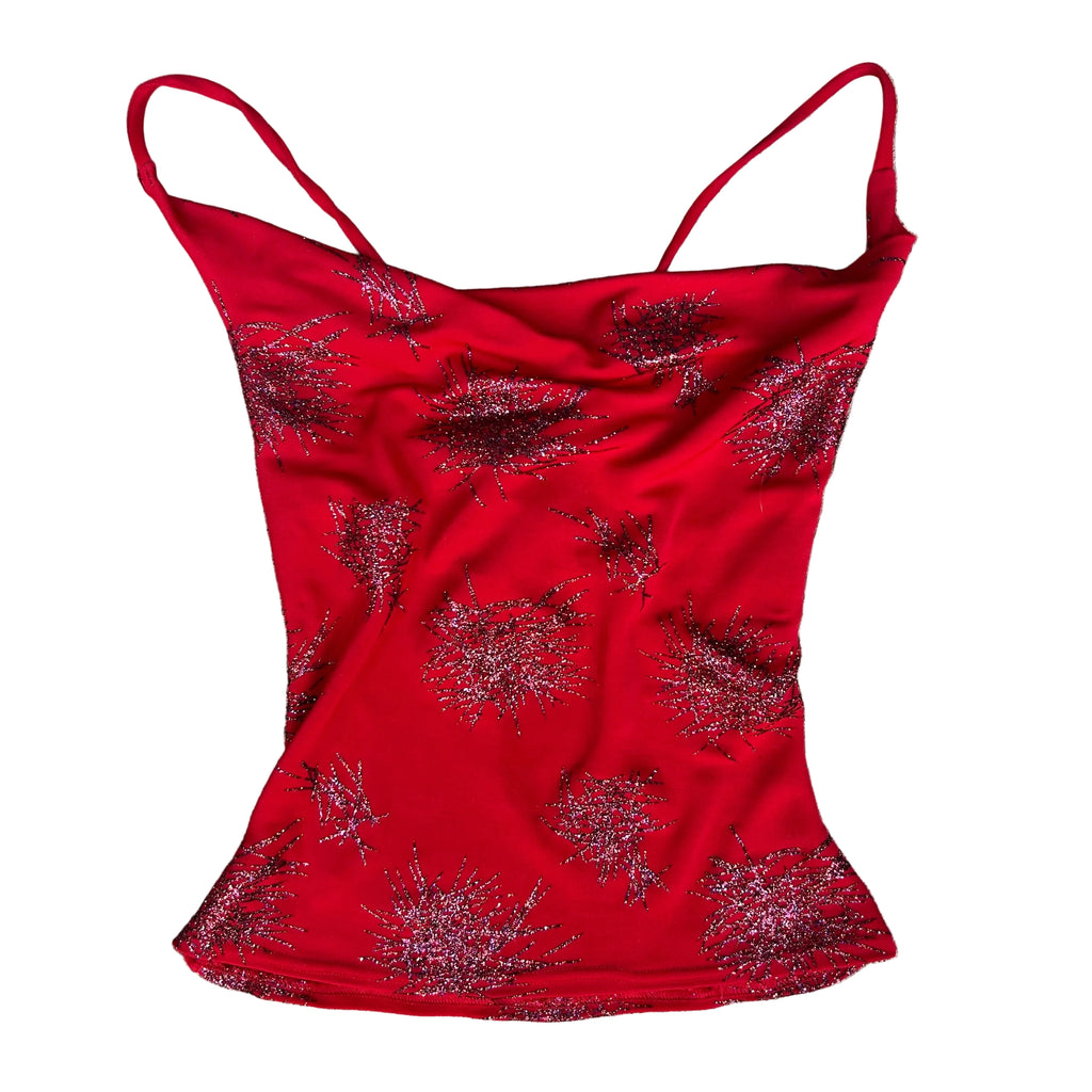 Red strappy top: small