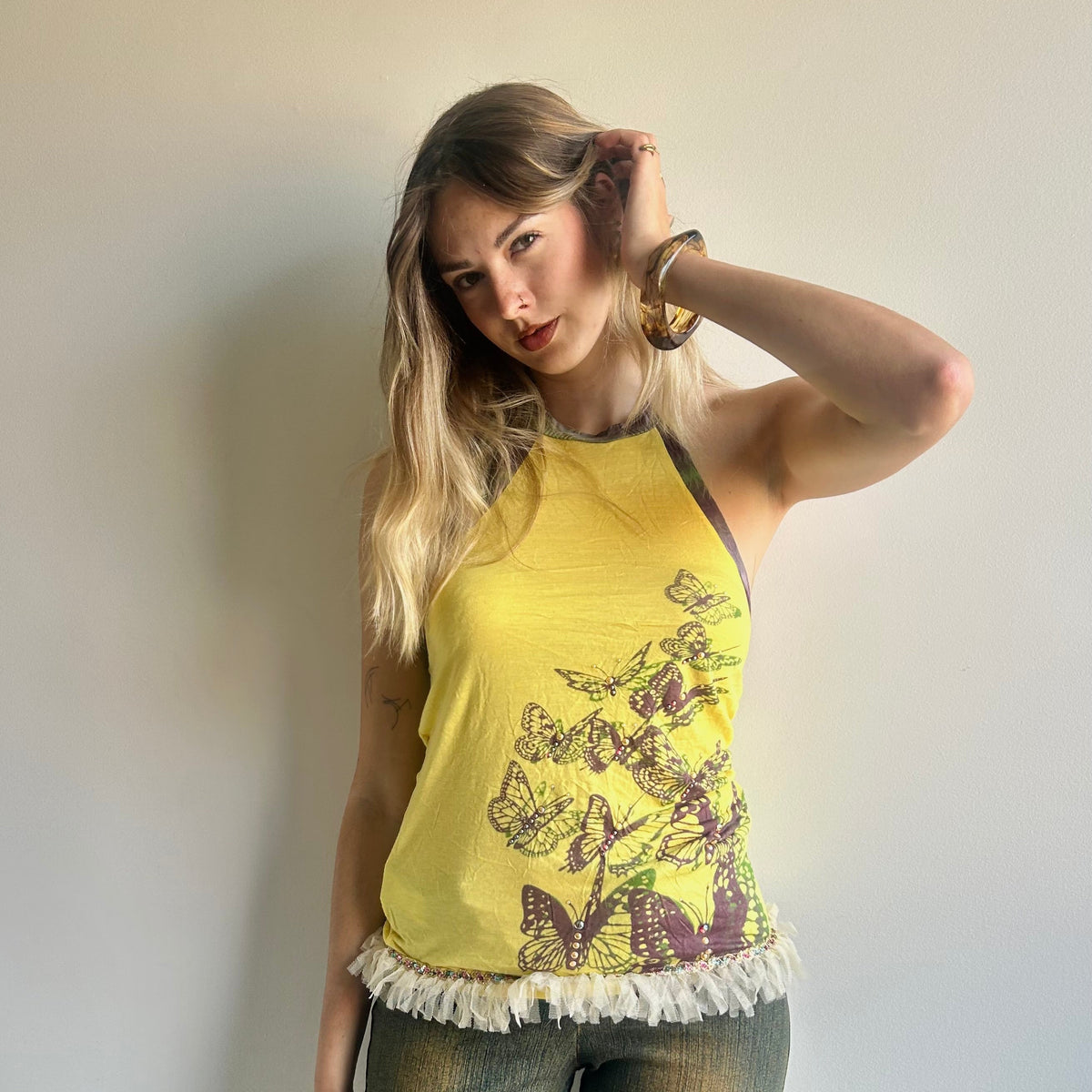 Butterfly halter top made in Italy M/L