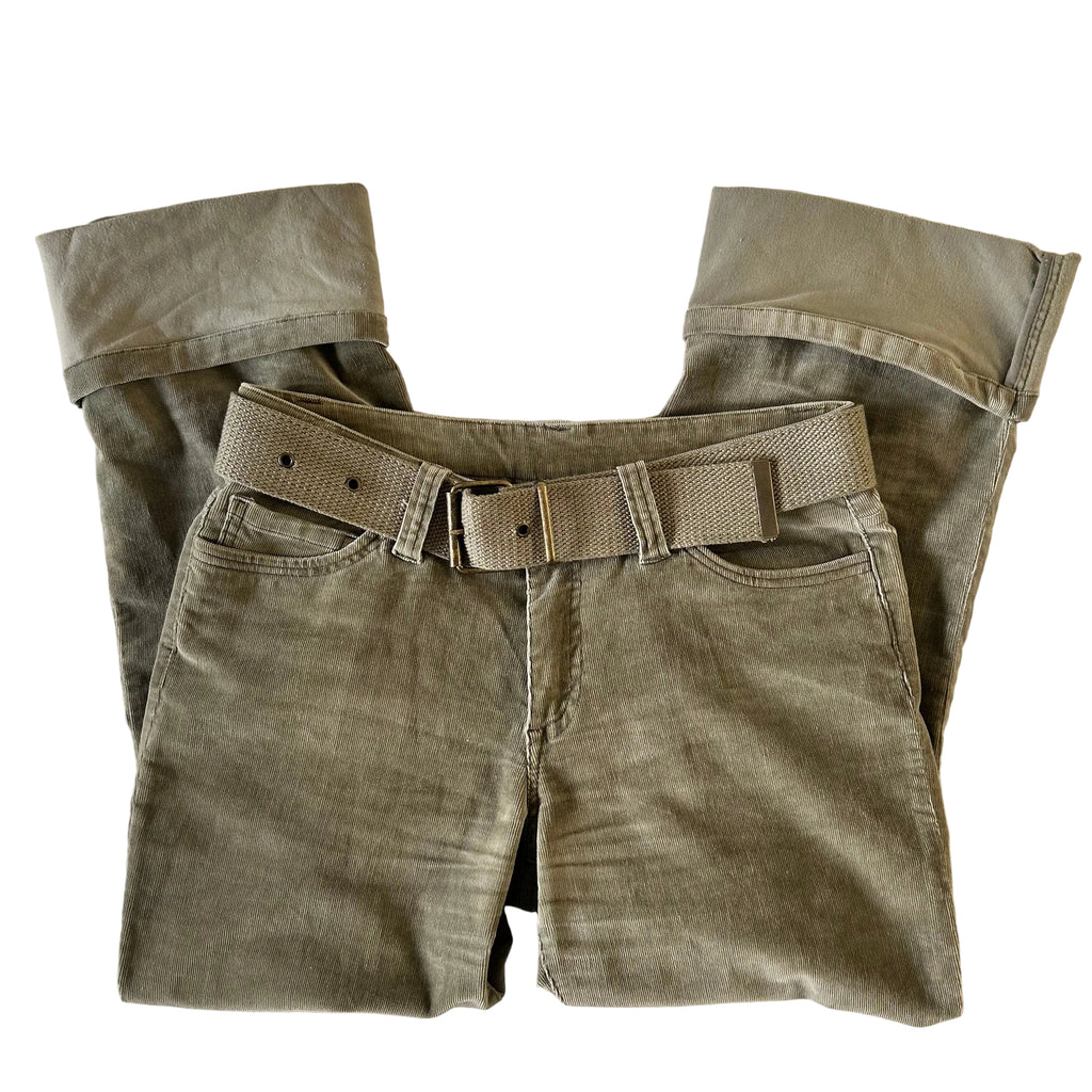 Corduroy green pants S