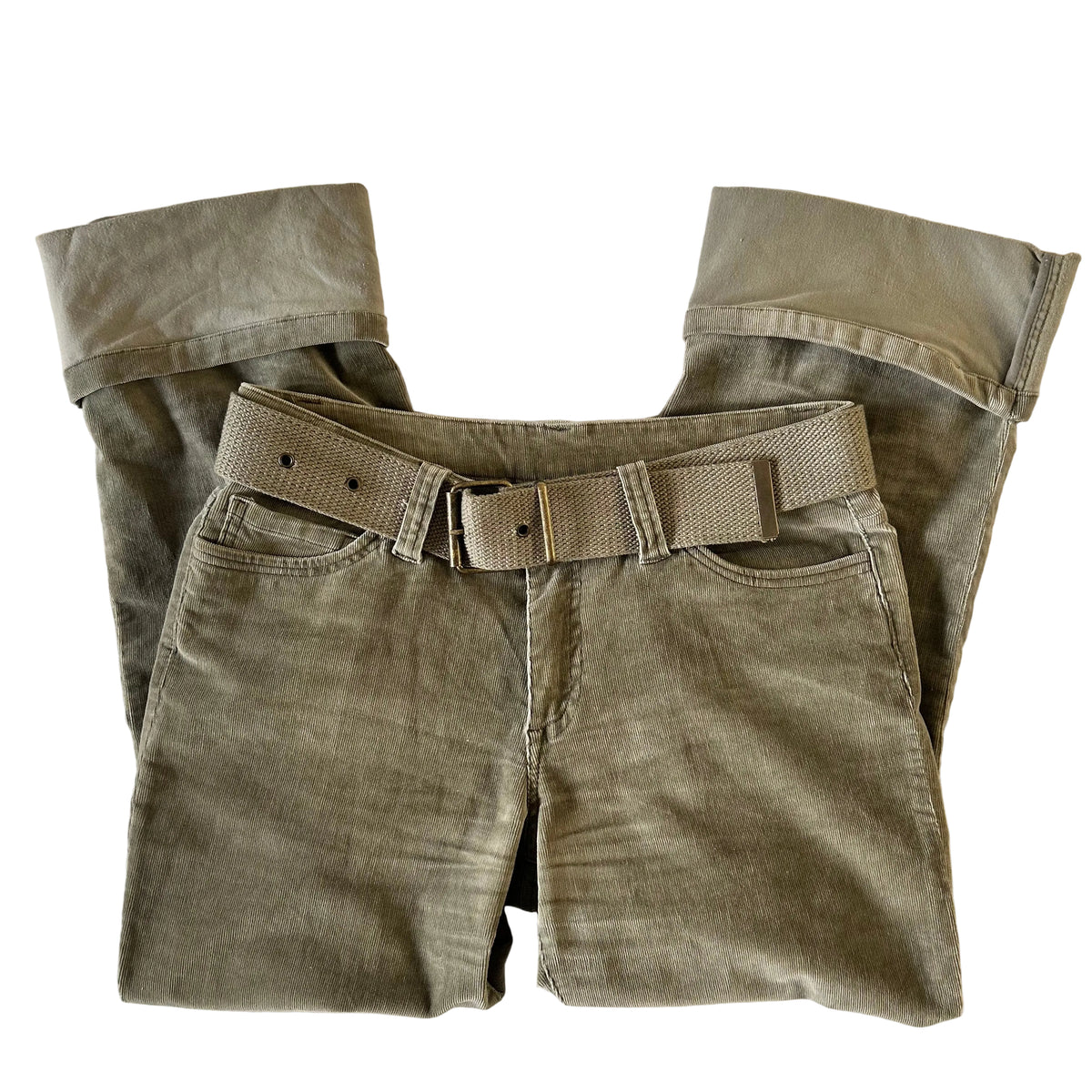 Corduroy green pants S