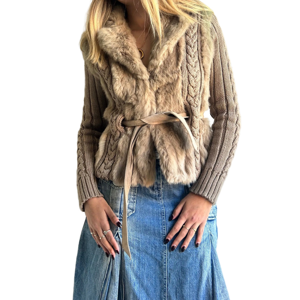 Rabbit fur knit M
