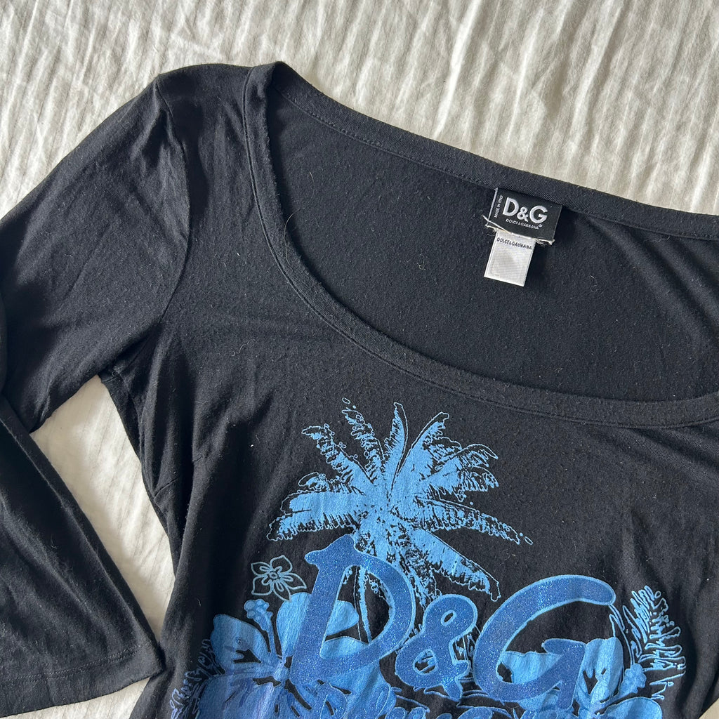 D&G graphic 3/4 sleeve top S/M
