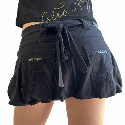 Black mini bubble skirt