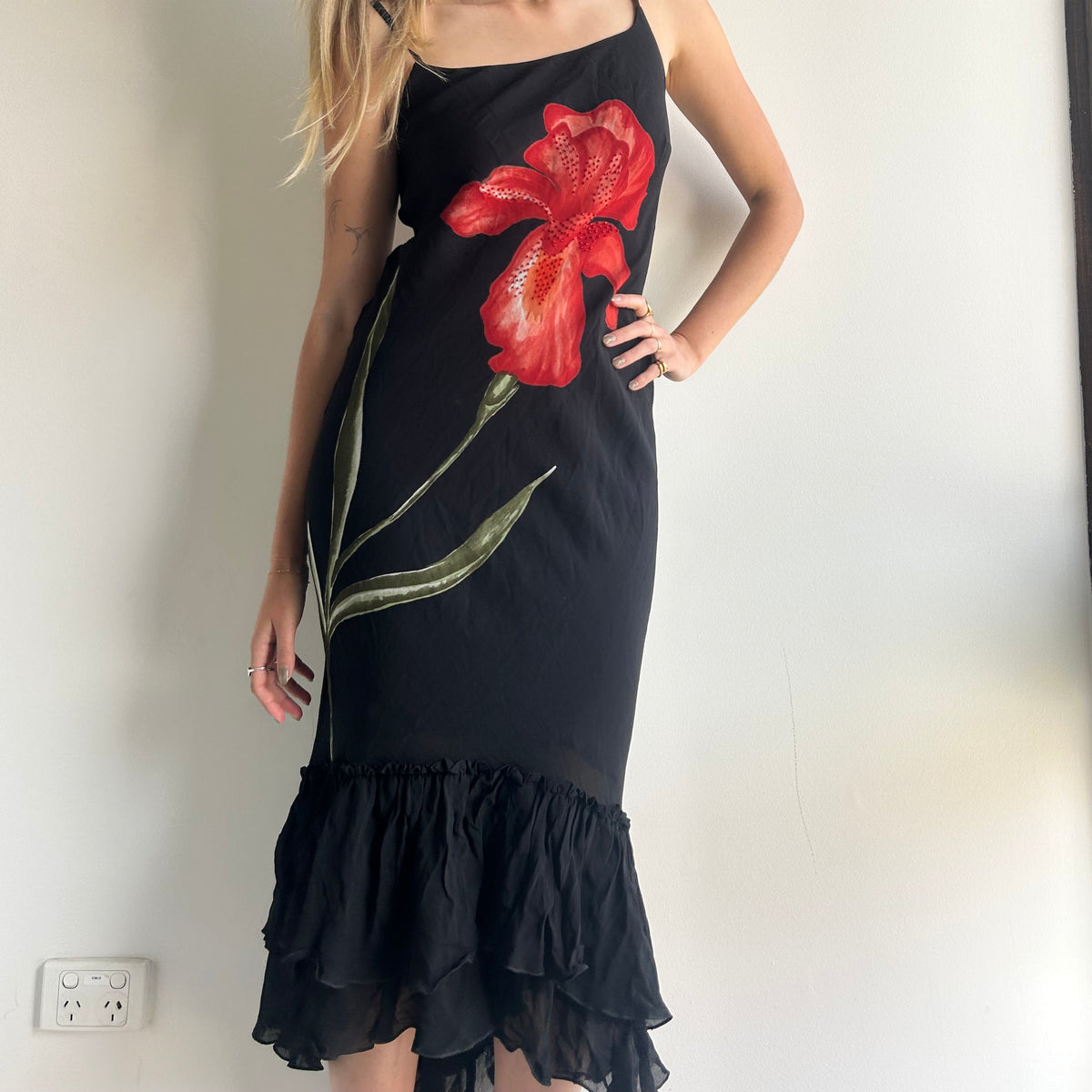 Flower beaded dress M
