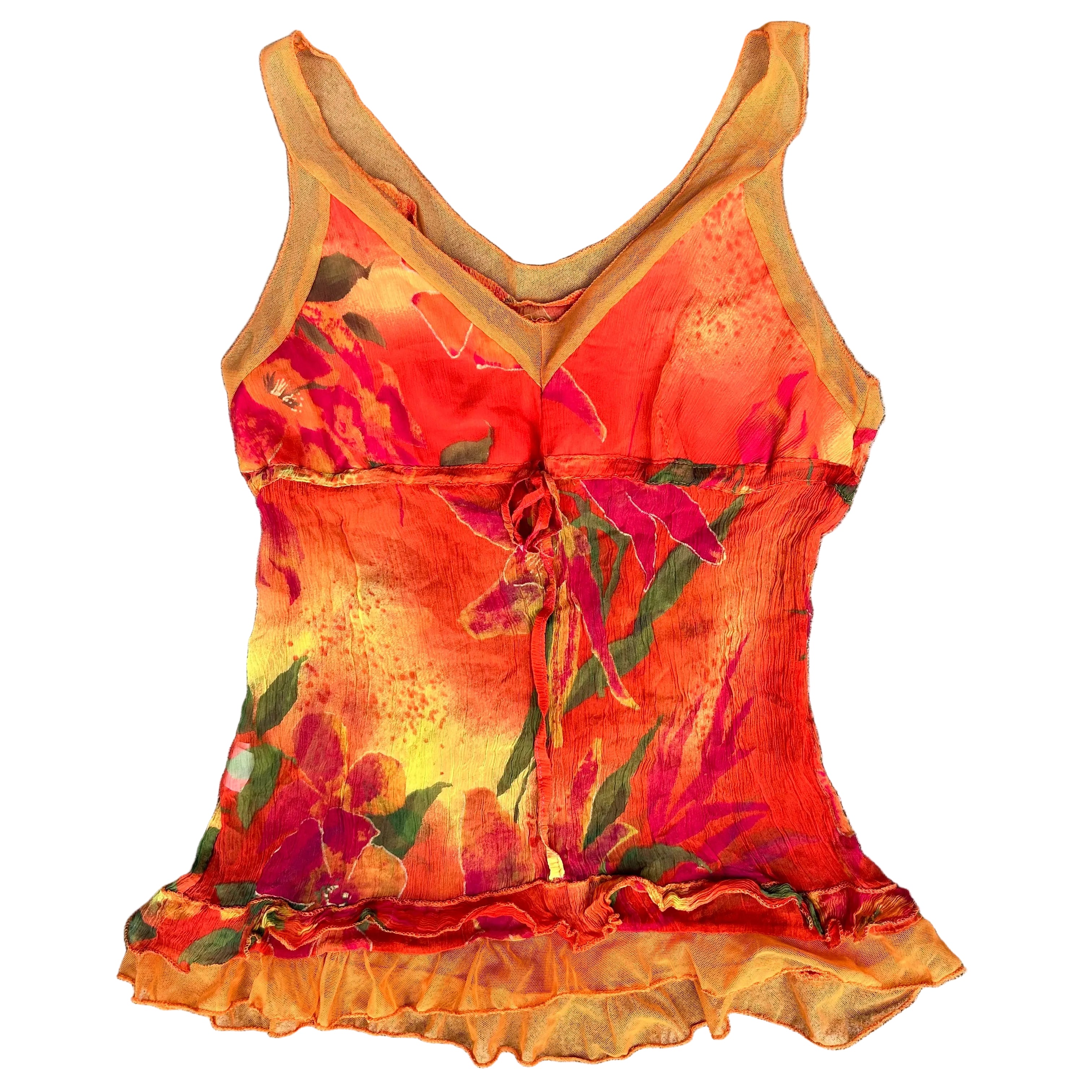 Orange silk cami: M-L