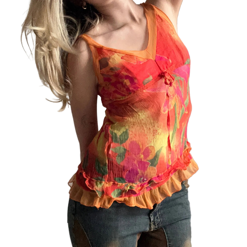 Orange silk cami: M-L