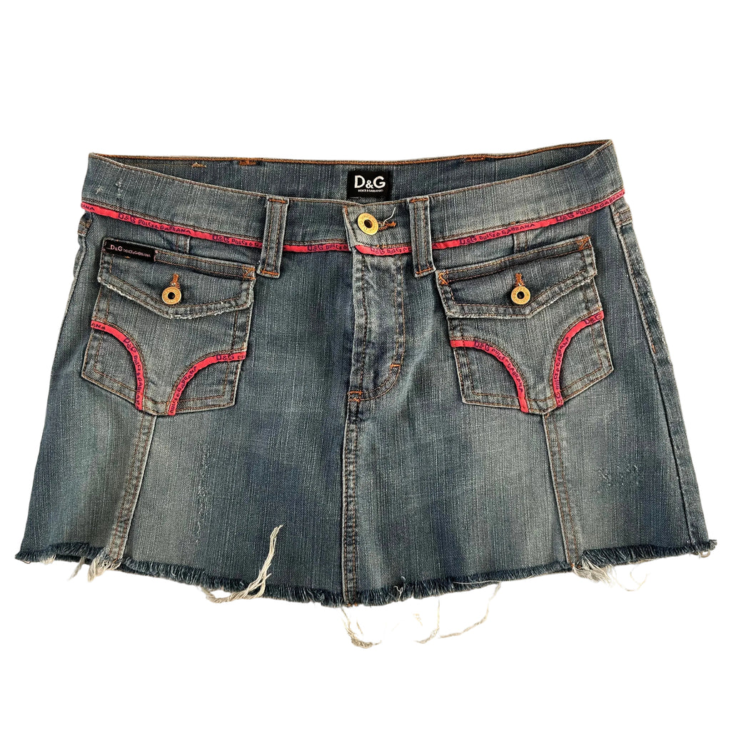 D&G distressed denim mini skirt S