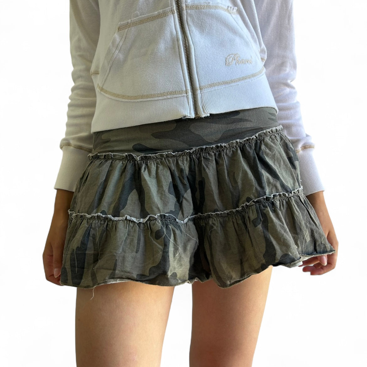Camo frilly skirt