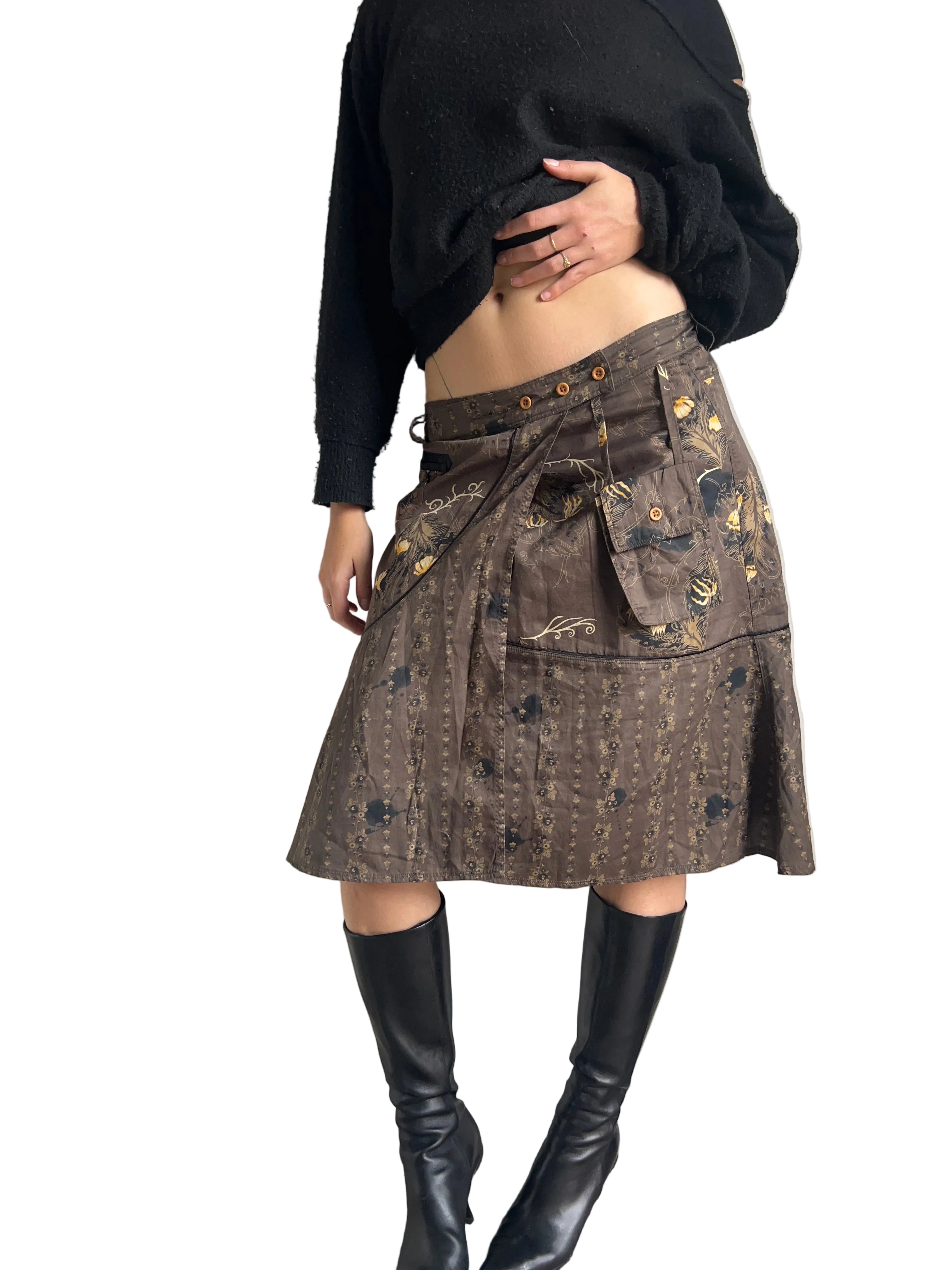 Diesel 2000s archive wrap skirt