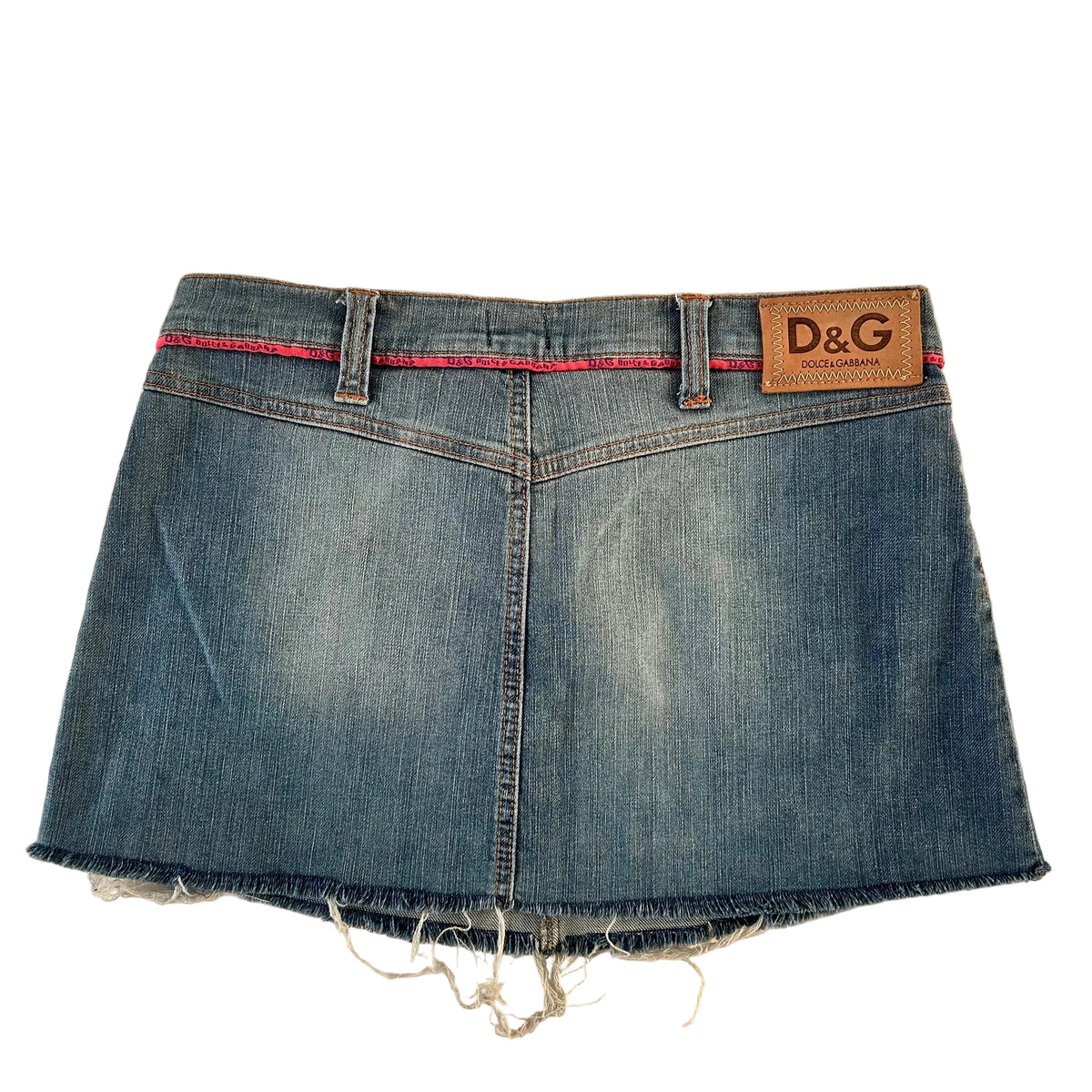 D&G distressed denim mini skirt S