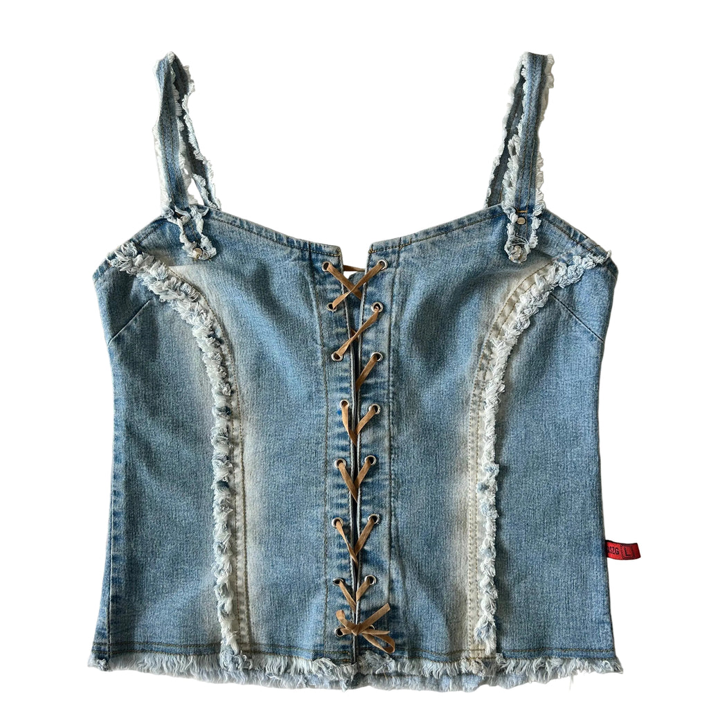 Denim tie up top M/L