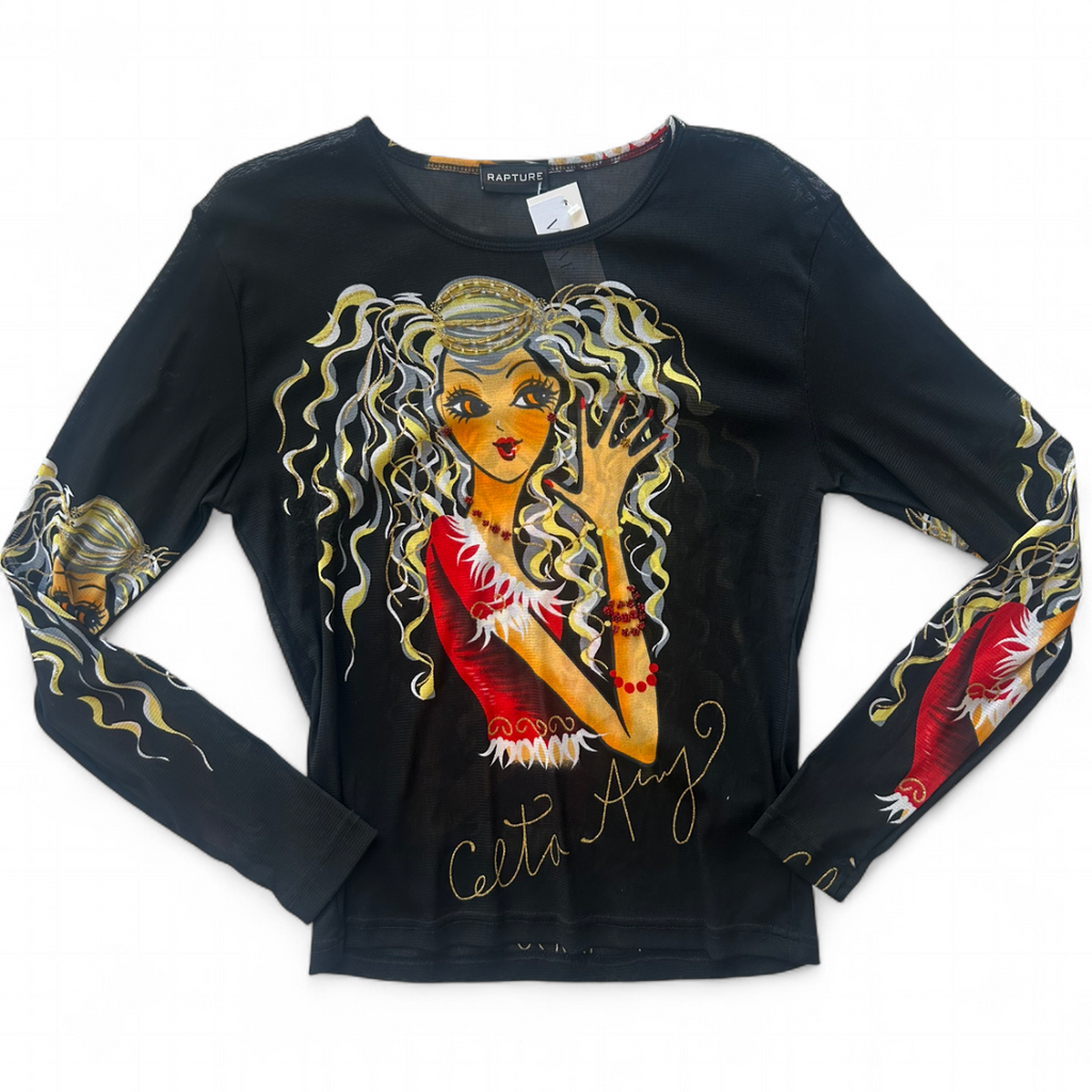 Rapture graphic mesh long sleeve size L