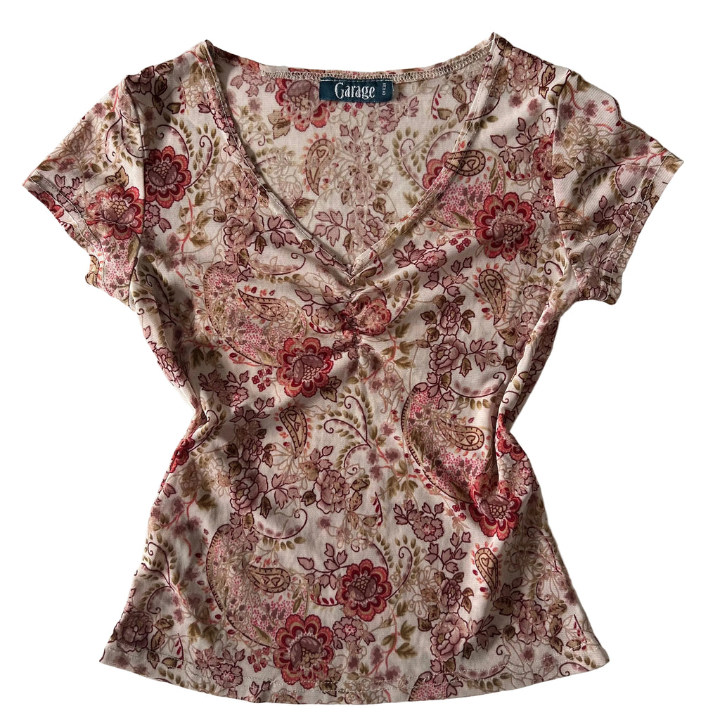 Floral mesh top M