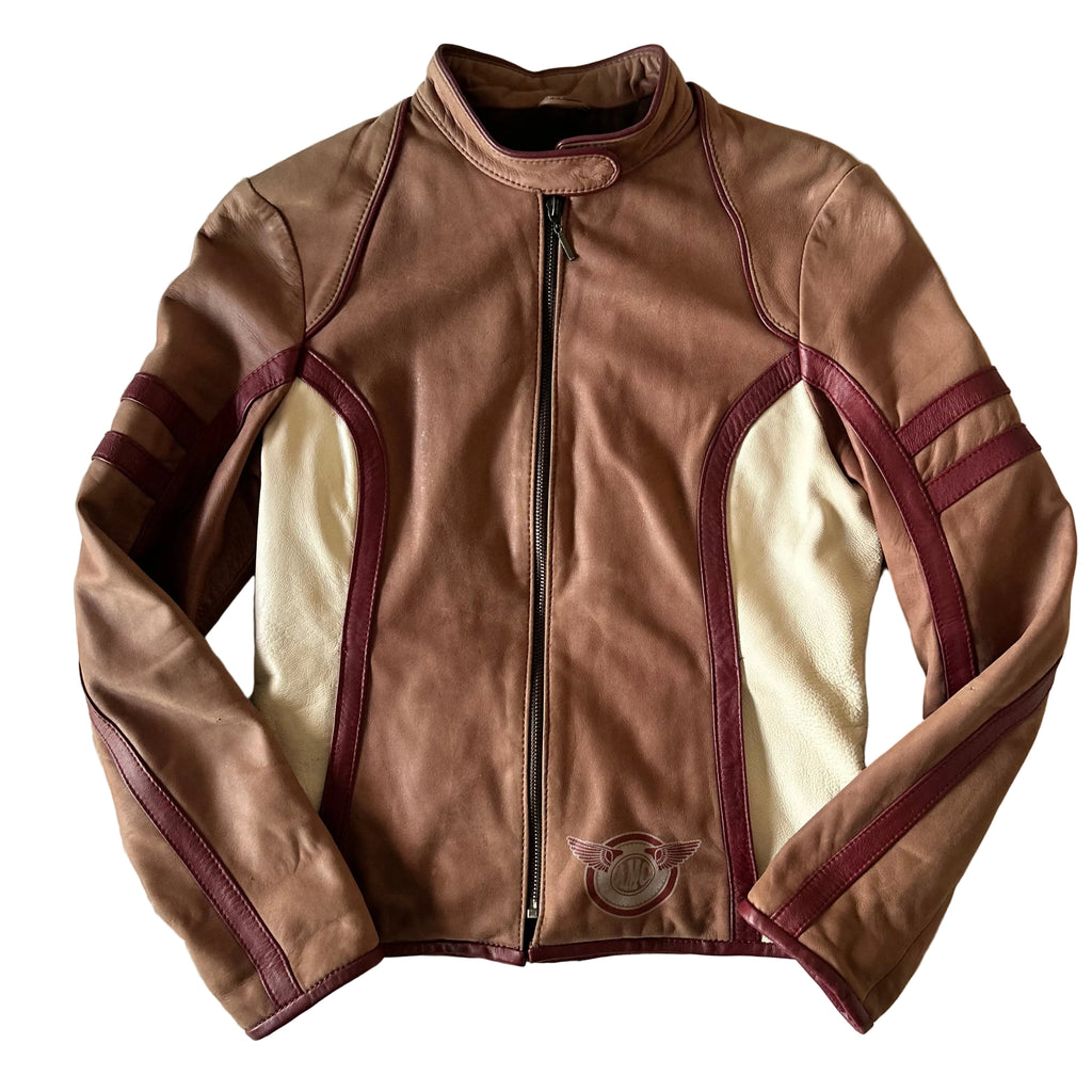 AMC motorcycle style leather jacket made in Italy S