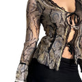 Gorgeous tie up sheer shirt- M