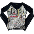 Graphic beaded long sleeve S/M