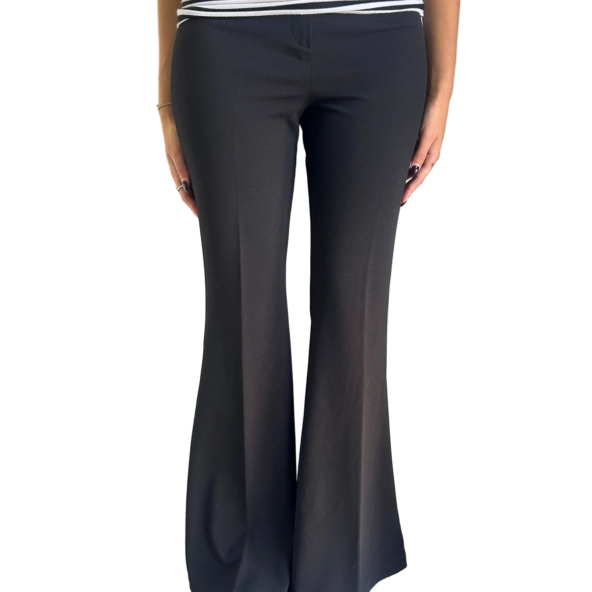 Flared black trousers made in Italy