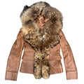 Fur + leather jacket with hood: S/M